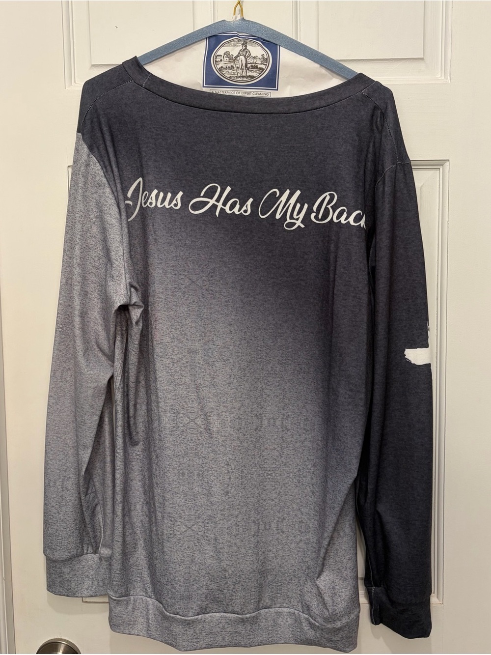 Women’s Long Sleeve Faith Tee - Gray Ombre